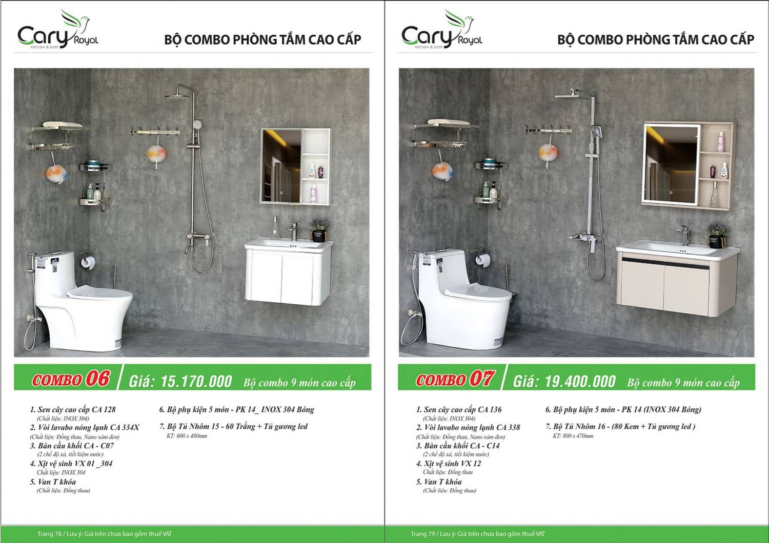 Thiết bị vệ sinh CARY ROYAL Catalogue và Bảng giá mới nhất 2024 - 2025 /Page 40